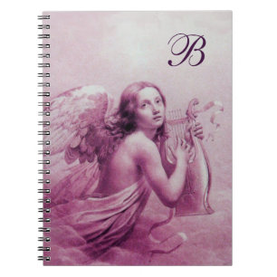 ANGEL PLAYING LYRA ÖVER NEDLÄGGNINGENS Rosa Anteckningsbok