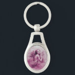 ANGEL PLAYING LYRA ÖVER NEDLÄGGNINGENS rosa Ovalt Silverfärgad Nyckelring<br><div class="desc">Utformning av elegant från en femoriansk emelminiatyr Konstnärlig och klassisk vattenfärgning i vit sepia, brunt färg som har vidareutvecklats från 1800-talets italienska bra art .</div>