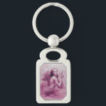ANGEL PLAYING LYRA ÖVER NEDLÄGGNINGENS rosa Rektangulärt Silverfärgad Nyckelring<br><div class="desc">Utformning av elegant från en femoriansk emelminiatyr Konstnärlig och klassisk vattenfärgning i vit sepia, brunt färg som har vidareutvecklats från 1800-talets italienska bra art .</div>