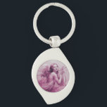 ANGEL PLAYING LYRA ÖVER NEDLÄGGNINGENS rosa Swirl Silverfärgad Nyckelring<br><div class="desc">Utformning av elegant från en femoriansk emelminiatyr Konstnärlig och klassisk vattenfärgning i vit sepia, brunt färg som har vidareutvecklats från 1800-talets italienska bra art .</div>