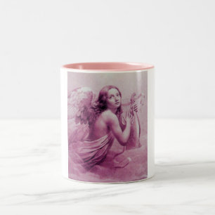 ANGEL PLAYING LYRA ÖVER NEDLÄGGNINGENS rosa Två-Tonad Mugg