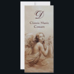 ANGEL PLAYING LYRA ÖVER NORMERNA, Monogram Inbjudningar<br><div class="desc">Elegant,  konstnärlig och klassisk vattenfärgsmålning i vit sepia, brunt färg,  omformad från 18:e århundradets italienska bra art.Champagne metallisk papper version.</div>