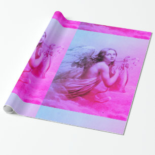 ANGEL PLAYING LYRA ÖVER Rosa Blue Presentpapper