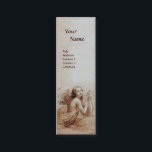 ANGEL PLAYING LYRA ÖVER STÄNGNINGEN AV Monogram Pe Mini Visitkort<br><div class="desc">Elegant,  konstnärlig och klassisk vattenfärgsmålning i vit sepia, brunt färg,  omformad från 18:e århundradets italienska bra art.Pearl papper version.</div>