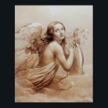 ANGEL PLAYRA LYRA ÖVER NORMERNA Brown Sepia Poster<br><div class="desc">Konstgjord och klassisk vattenfärgsmålning i vit sepia, brunt färg,  omformad från 1800-talets italienska bra art</div>