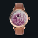 ANGEL PLAYRA LYRA ÖVER Rosa Gemstones NEDLAGDA Armbandsur<br><div class="desc">Elegantens utformning med vibrerande 3D-rosa lila amethyst-gem-sten. Konstgjord och klassisk vattenfärgsmålning i vit rosa färg,  som har omarbetats från 1800-talets italienska bra art.</div>