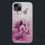 ANGEL PLAYRA LYRA ÖVER rosan NEDLADDNINGAR monogra<br><div class="desc">Konstgjord och klassisk vattenfärgsmålning i vit rosa lila fuchsia färg,  omformad från 1800-talets italienska bra art</div>