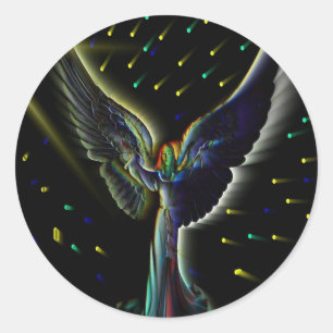Angel Power Sticker Runt Klistermärke