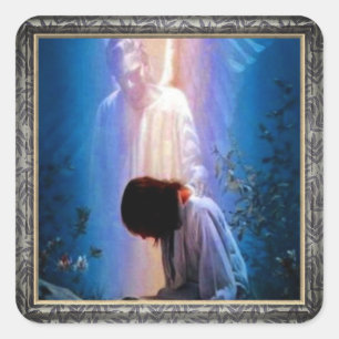 Angel Prayer Fyrkantigt Klistermärke