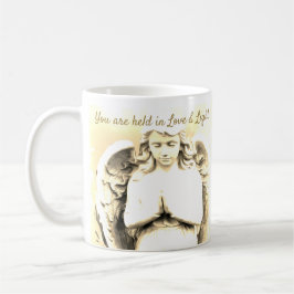 Angel Praying Golden Light Kärlek Quote Gift Kaffemugg