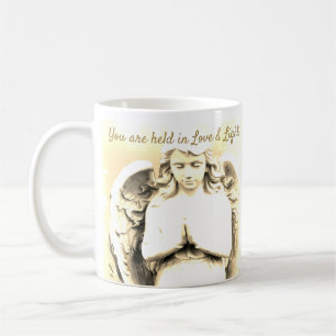 Angel Praying Golden Light Kärlek Quote Gift Kaffemugg