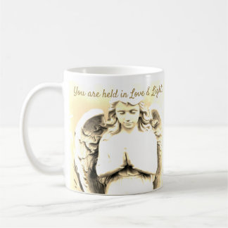 Angel Praying Golden Light Kärlek Quote Gift Kaffemugg