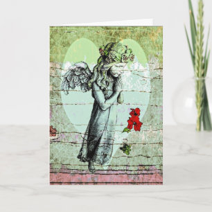 Angel Praying Greeting Card med hjärta Kort