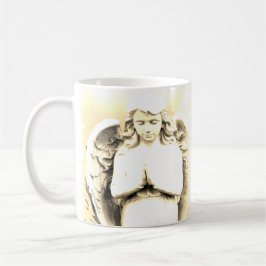 Angel Praying Himmelskare Vingar Golden Light Kaffemugg