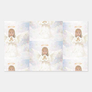 Angel Praying Rektangulärt Klistermärke