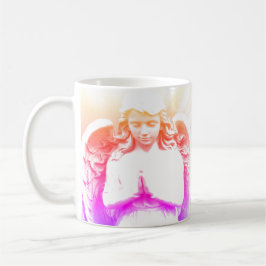 Angel Praying Rosa Lila Orange Andlig Kaffemugg