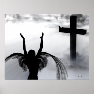 Angel Praying to Christian Kor Art Print Poster