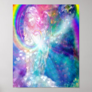Angel Praying World Peace BeSnyful Colorful Art Poster