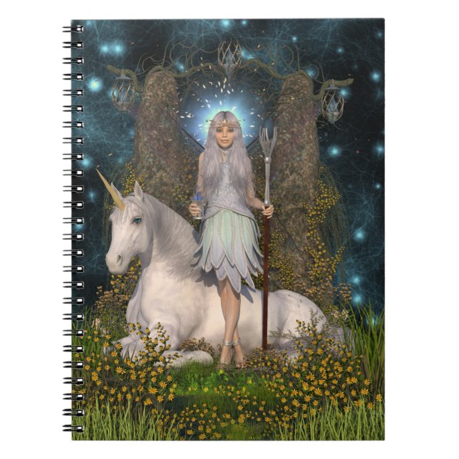 Angel Princess & Unicorn Anteckningsbok (Framsidan)
