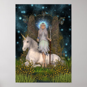Angel Princess & Unicorn Poster