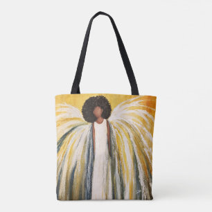 Angel Prints All-over Shoulder Tote Tygkasse