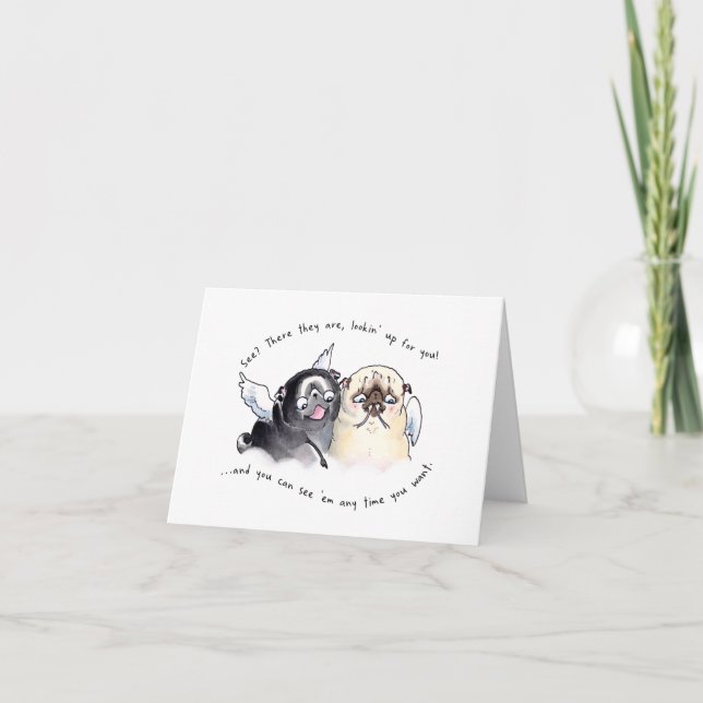 Angel Pugs sympati eller visitkort för förlust av  Kort (Framsida)