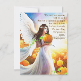 Angel Pumpkin Thanksgiving Autumn BeVear Art Vykort