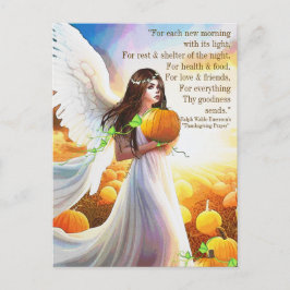 Angel Pumpkin Thanksgiving Autumn BeVear Art Vykort