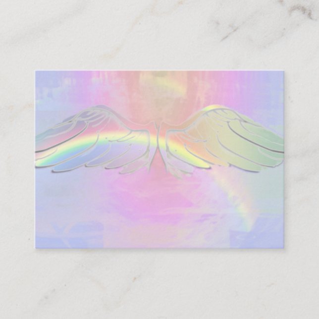Angel Rainbow Light Gnistra Guld Card Visitkort (Framsida)