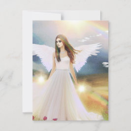 Angel Rainbow Light Hope Vingar Flowers Fantasy Ar Vykort