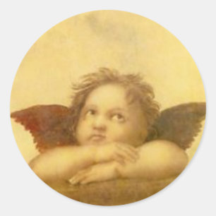 Angel Raphael Vintage Sticker-2 Runt Klistermärke
