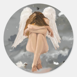 Angel Resting Runt Klistermärke