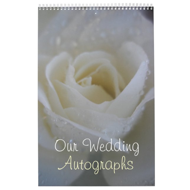 Ängel Rosa Bröllop Autograf / Gästbok Kalender (Omslag)