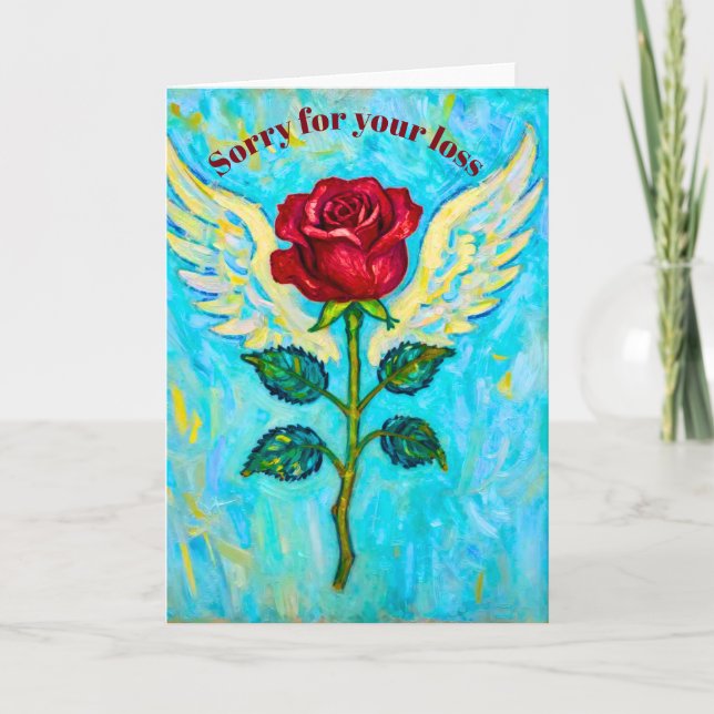 Angel Rose Sympathy card Kort (Framsida)