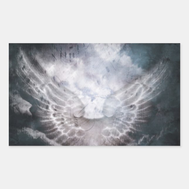 Angel Sång Rektangulärt Klistermärke (Framsida)