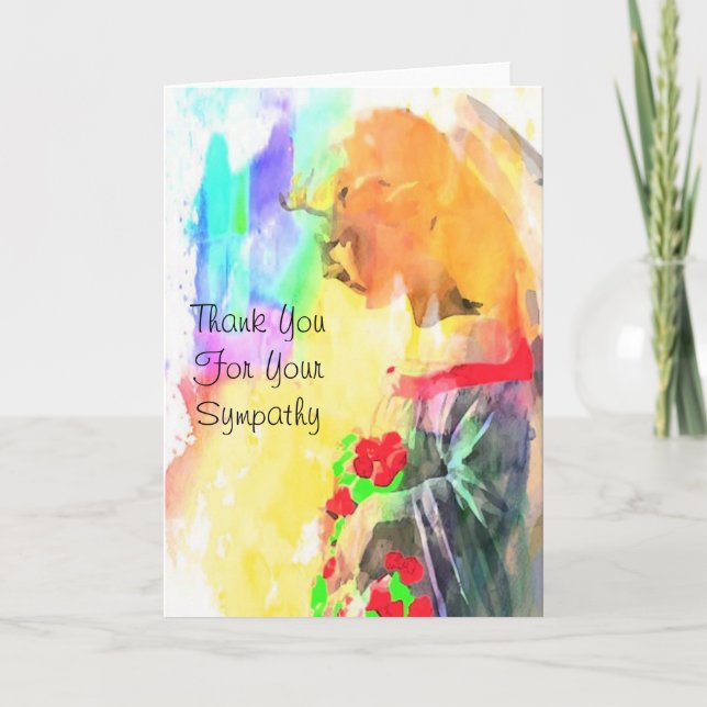 Angel Serene Tack för din sympati" Kort (Framsida)