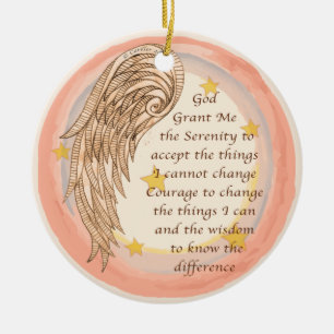 Angel Serenity Prayer Julgransprydnad Keramik