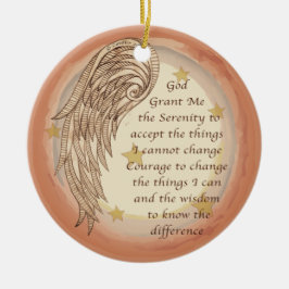 Angel Serenity Prayer Julgransprydnad Keramik