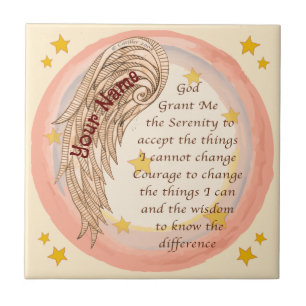 Angel Serenity Prayer Kakelplatta