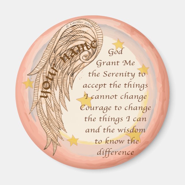Angel Serenity Prayer Magnet (Framsidan)