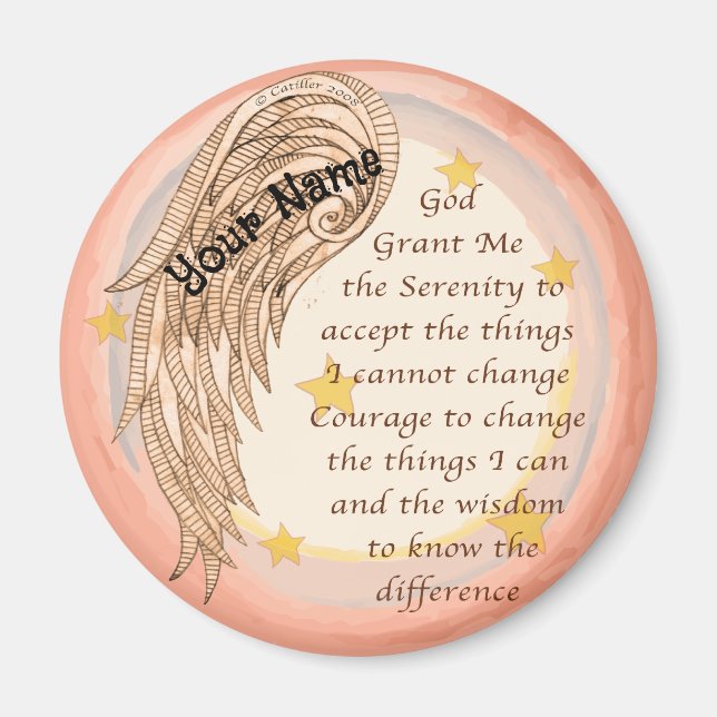 Angel Serenity Prayer Magnet (Framsidan)