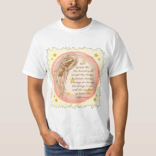 Angel Serenity Prayer  T Shirt (Framsida)