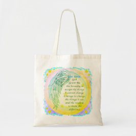 Angel Serenity Prayer Tote Bag Tygkasse