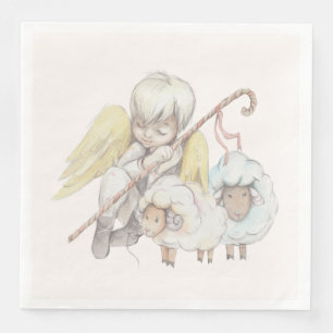 Angel Shepherd med Lambs Pastoral Pappersservett
