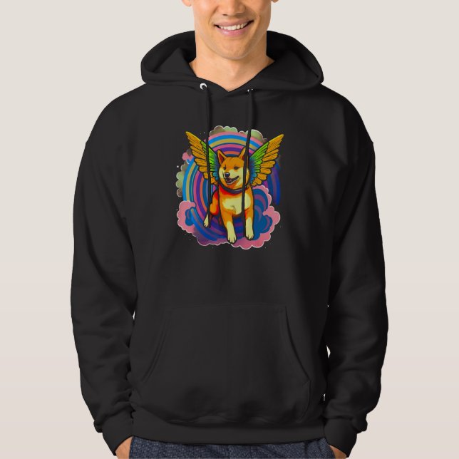 Angel Shiba Inu Dog Hoodie (Framsida)