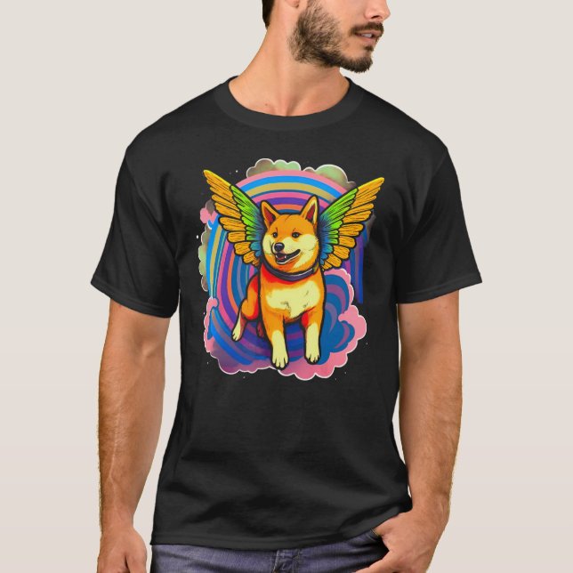 Angel Shiba Inu Dog T Shirt (Framsida)