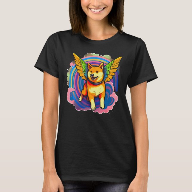 Angel Shiba Inu Dog T Shirt (Framsida)