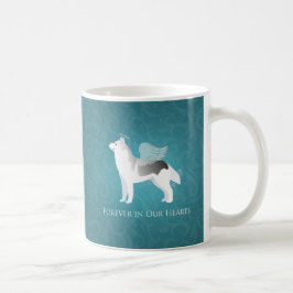 Angel Silver Siberian husky Hund Pet Memorial Kaffemugg