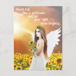 Angel Solrosstall Tall Quote Bevackra Art Vykort