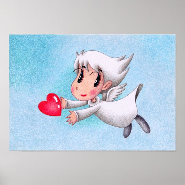 Ängel som bär hjärtan. poster (Framsidan)